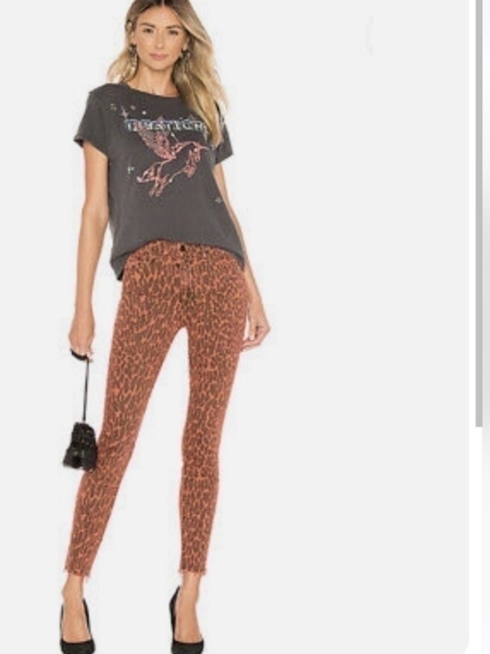 MOTHER Rust colored Leopard Skinny Pants (B5)